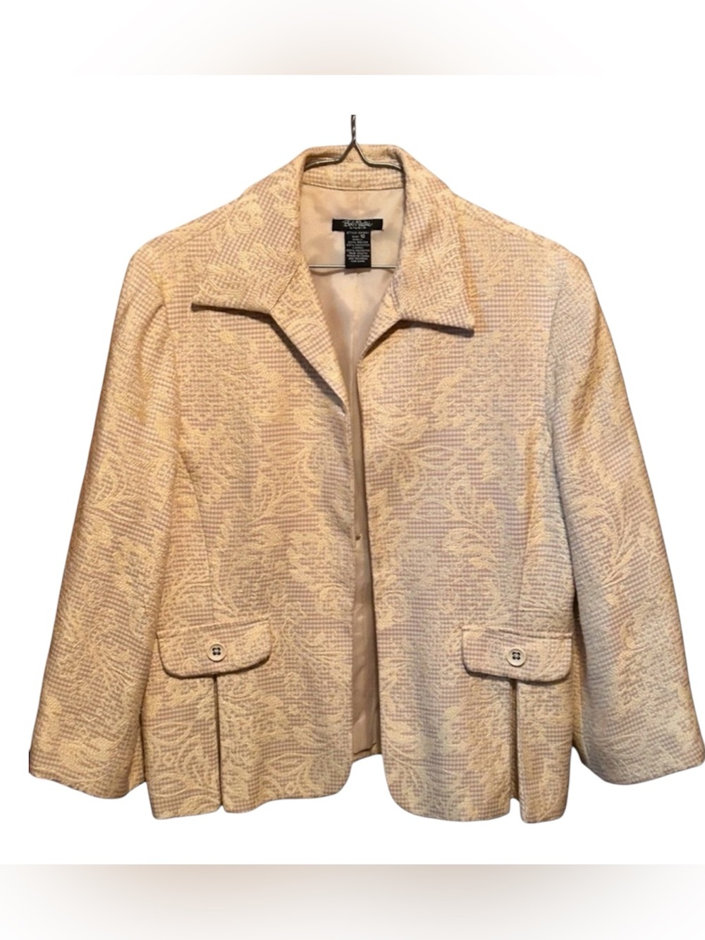 Bob Mackie Collection Cream Textured Jacket